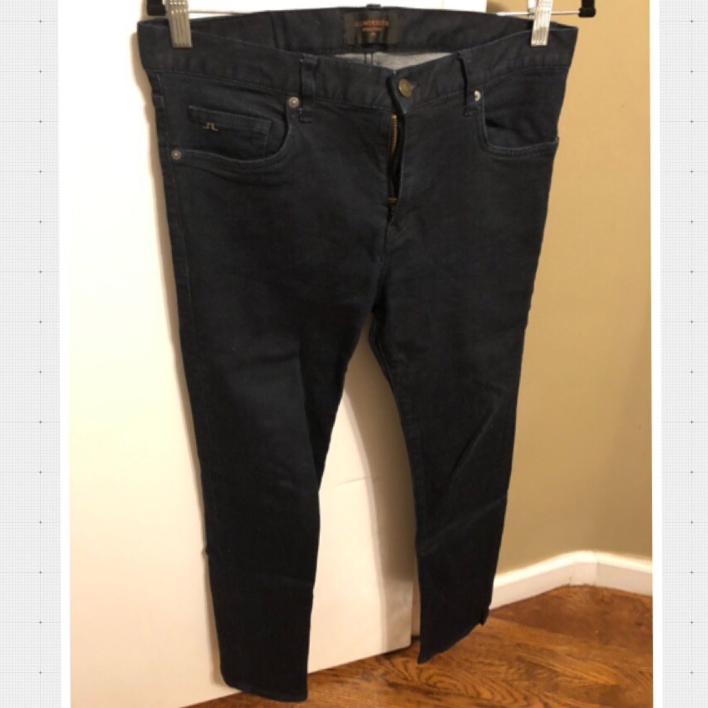 J. Lindeberg slim-fit mid-rise dark jeans size 33